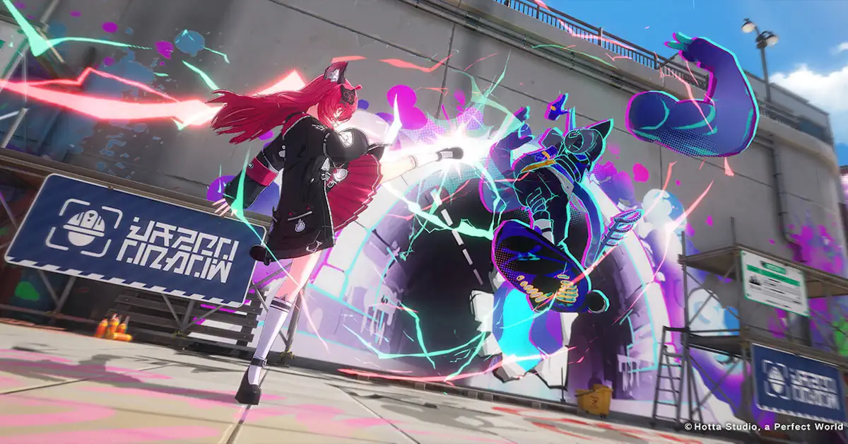 Neverness to Everness-personages rijden door Hethereau tijdens de Co-Ex bètatest