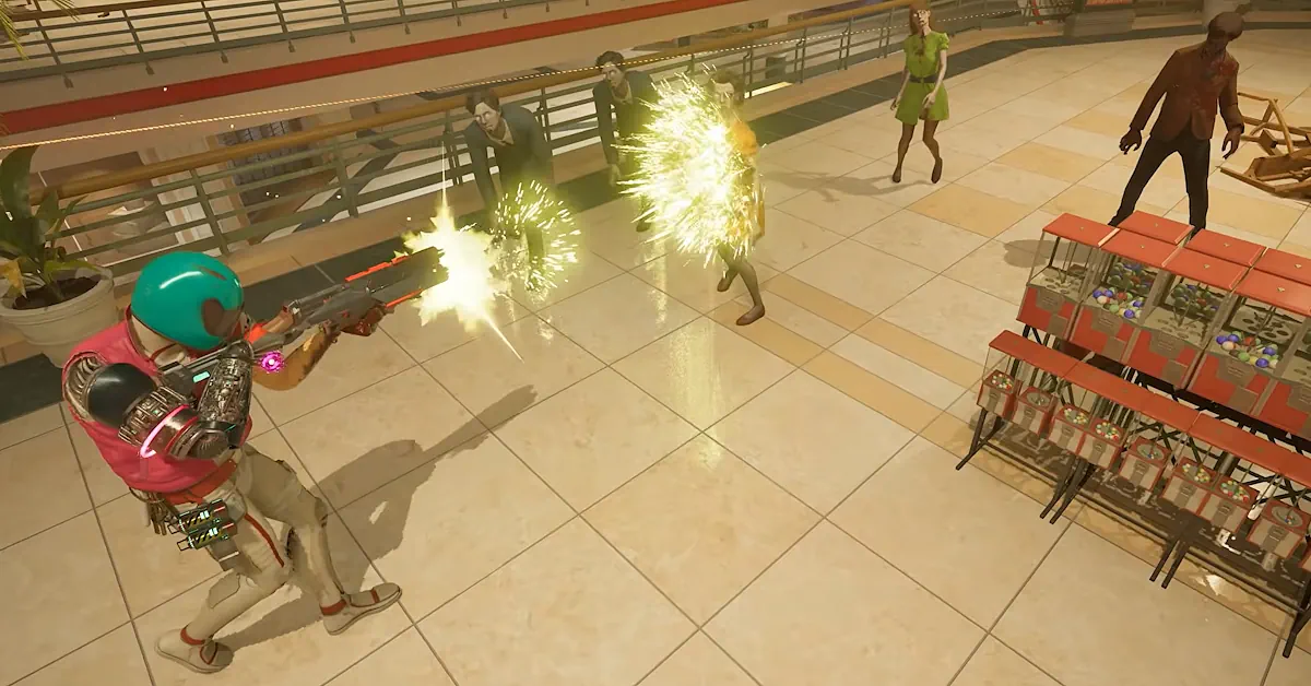 A mais recente atualização introduz um crossover brutal com o clássico de culto Hotline Miami