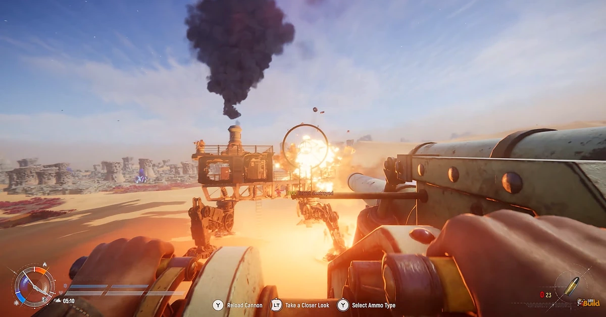 Navigeren door het gure zand vereist de bescherming van een op maat gemaakte Trampler in SAND: Raiders of Sophie