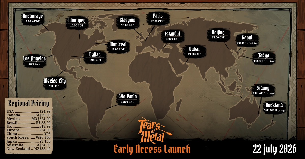 Tears of Metal Launch Timees