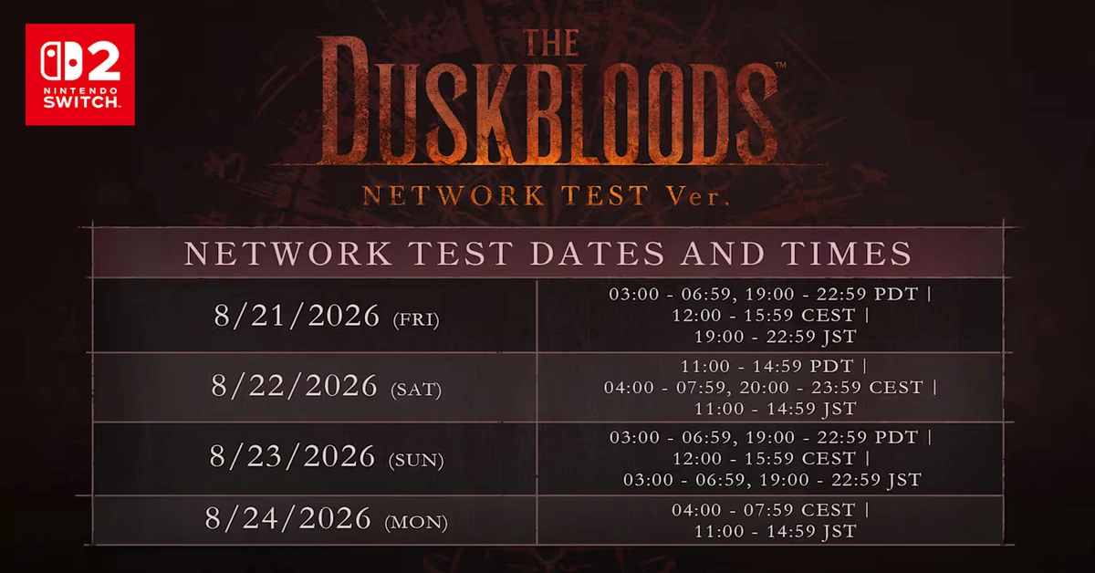 Planning netwerktest The Duskbloods