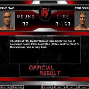 World of Mixed Martial Arts wedstrijdresultaten